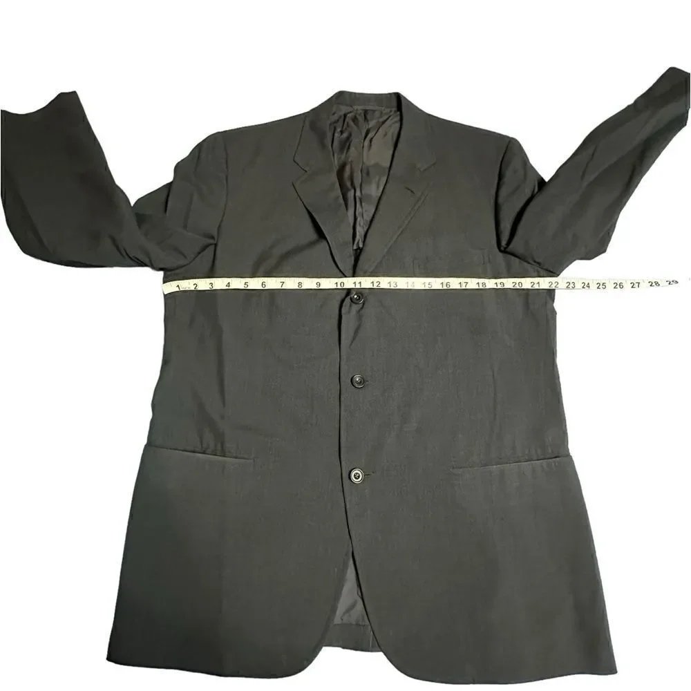 Vintage 1960s Charcoal Grey Hand made lightweight wool blend blazer size 42R